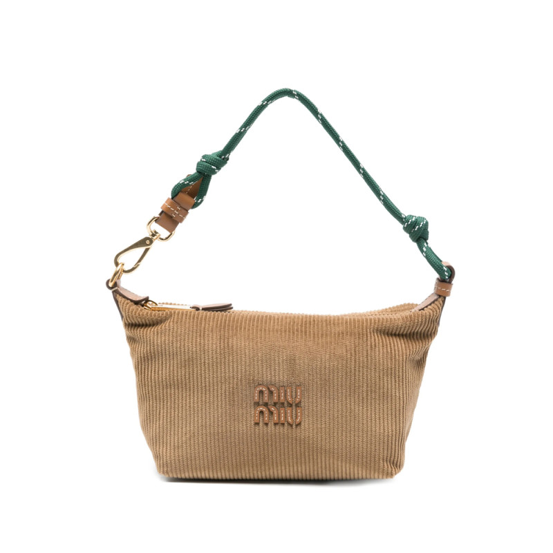 Miu Miu Corduroy Logo Shoulder Bag