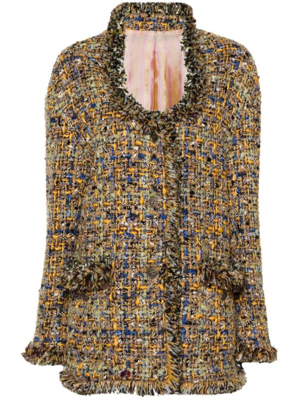 fringed bouclé jacket