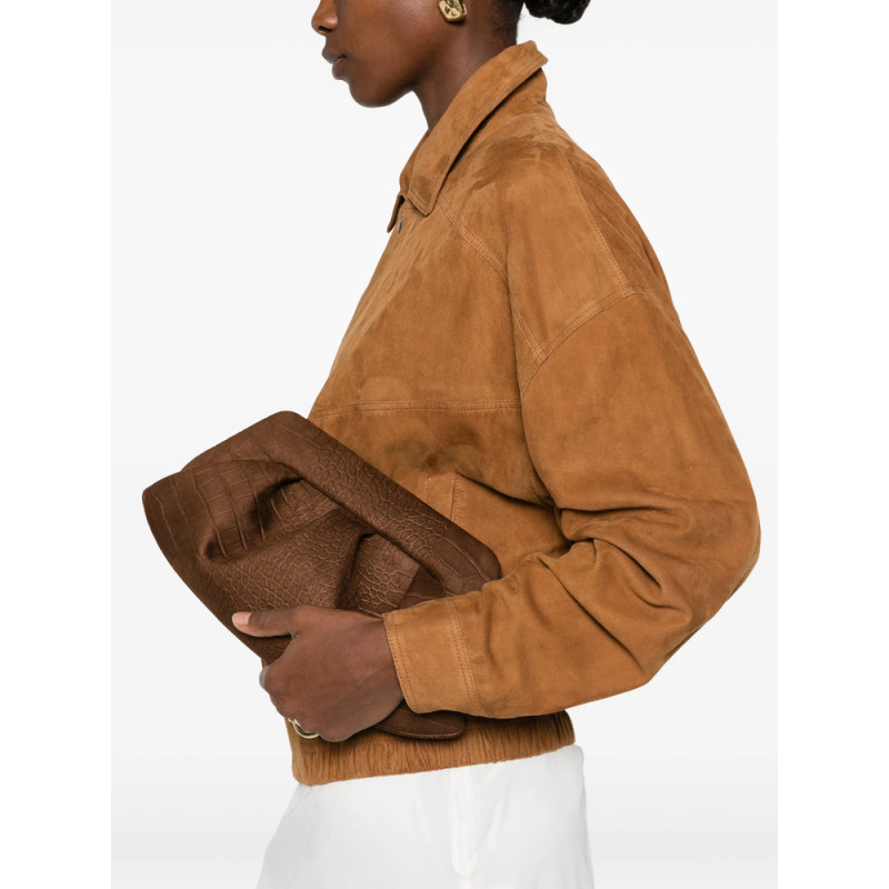Themoirè Croc-effect Bios Clutch Bag