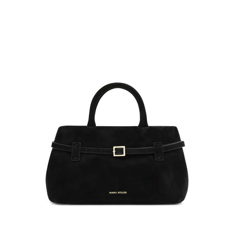 Manu Atelier Buckle-fastening Suede Tote Bag