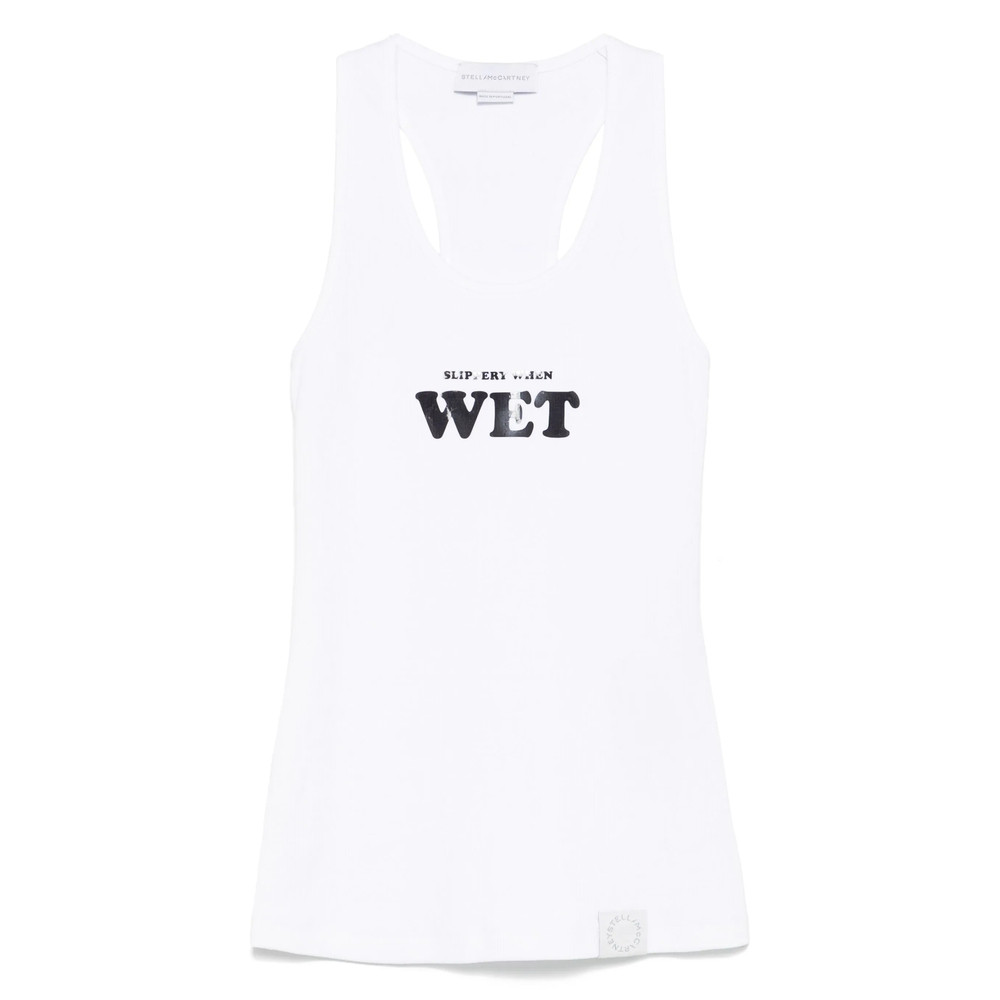 Stella Mccartney Rubberised Slogan-print Tank Top