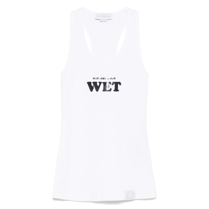 Stella Mccartney Rubberised Slogan-print Tank Top