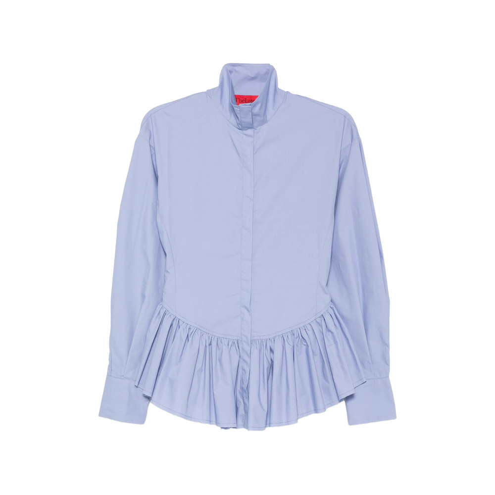 Thelatest Elaine Peplum-hem Puff-sleeve Shirt