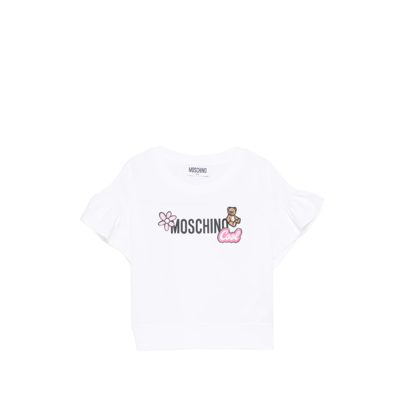Moschino Ruffled Logo-print T-shirt