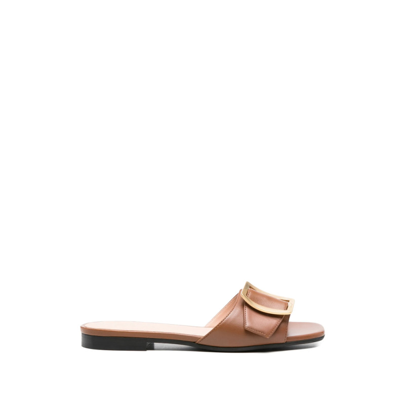 Bally Buckle Leather Mules