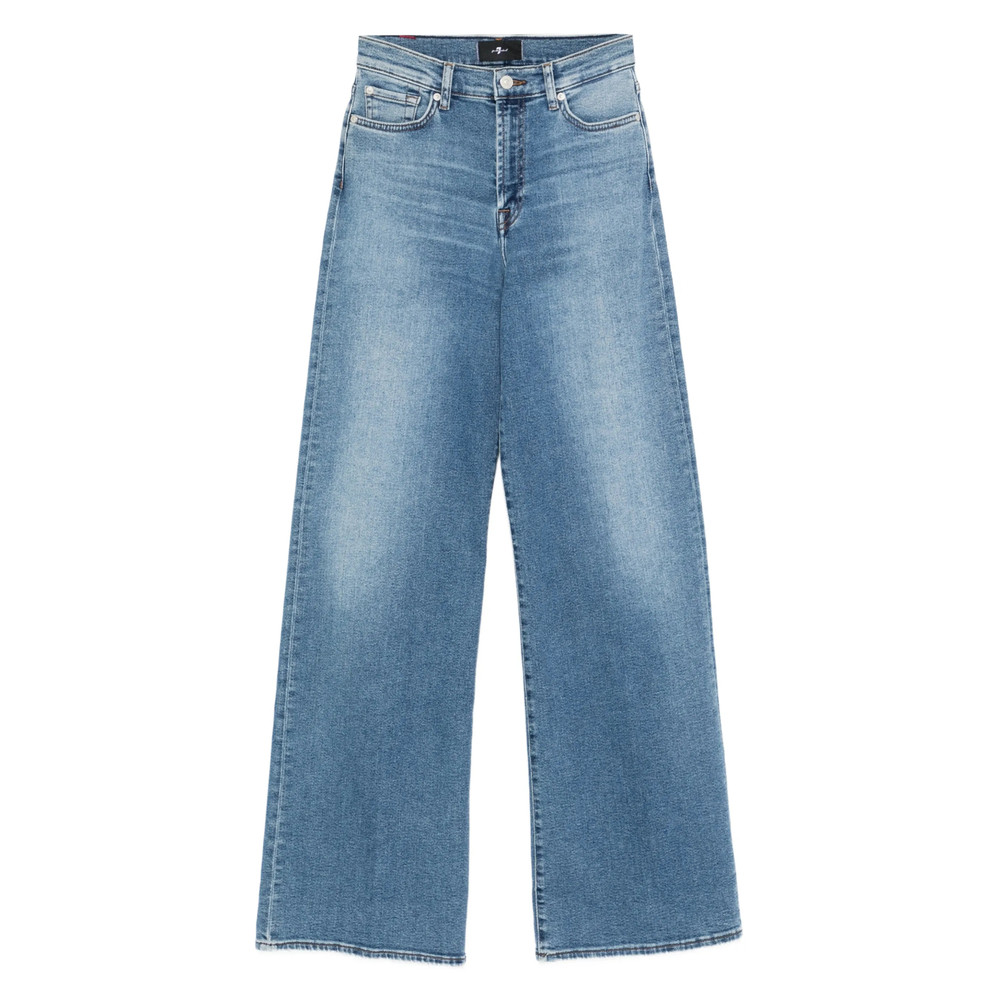 7 For All Mankind Buttoned Wide-leg Jeans