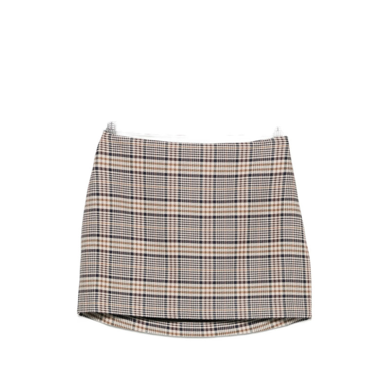 Anine Bing Tierra Skirt - Beige And Navy Checks