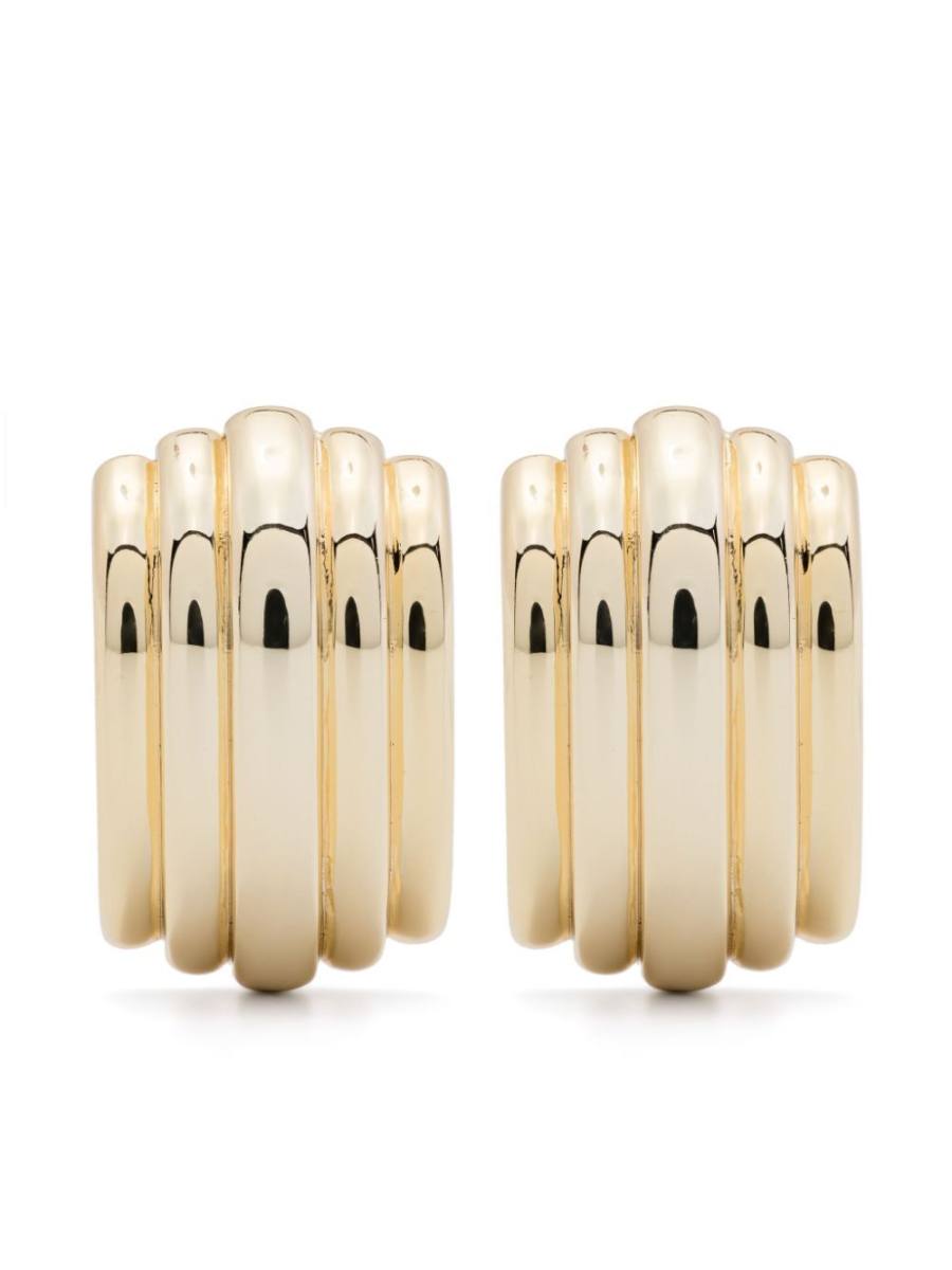 polished ribbed earrings