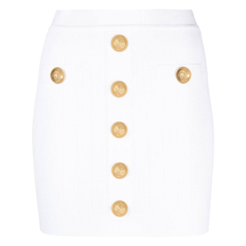 Balmain Ribbed-knit Mini Skirt