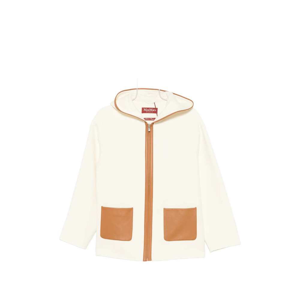Max Mara Studio Leather-trim Hooded Jacket