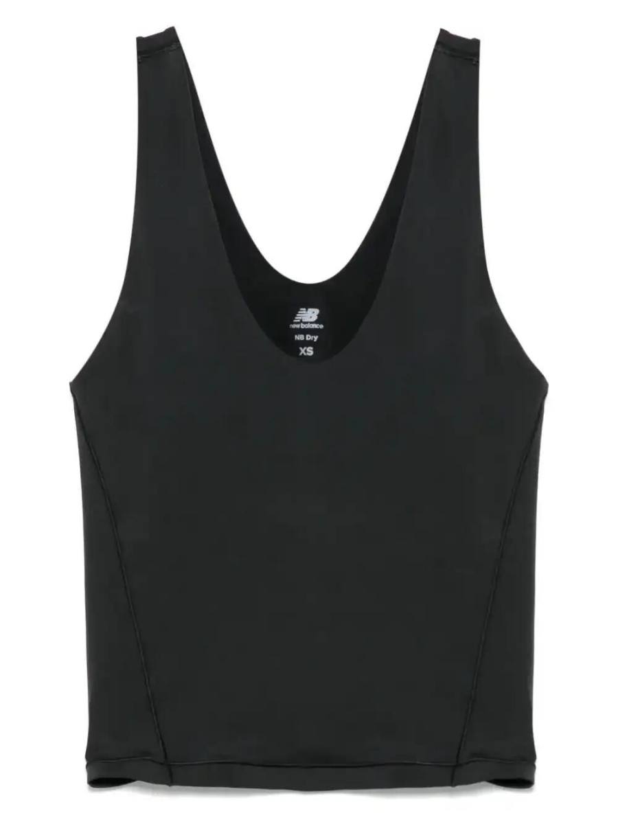 logo-print performance tank top