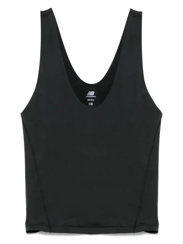 logo-print performance tank top