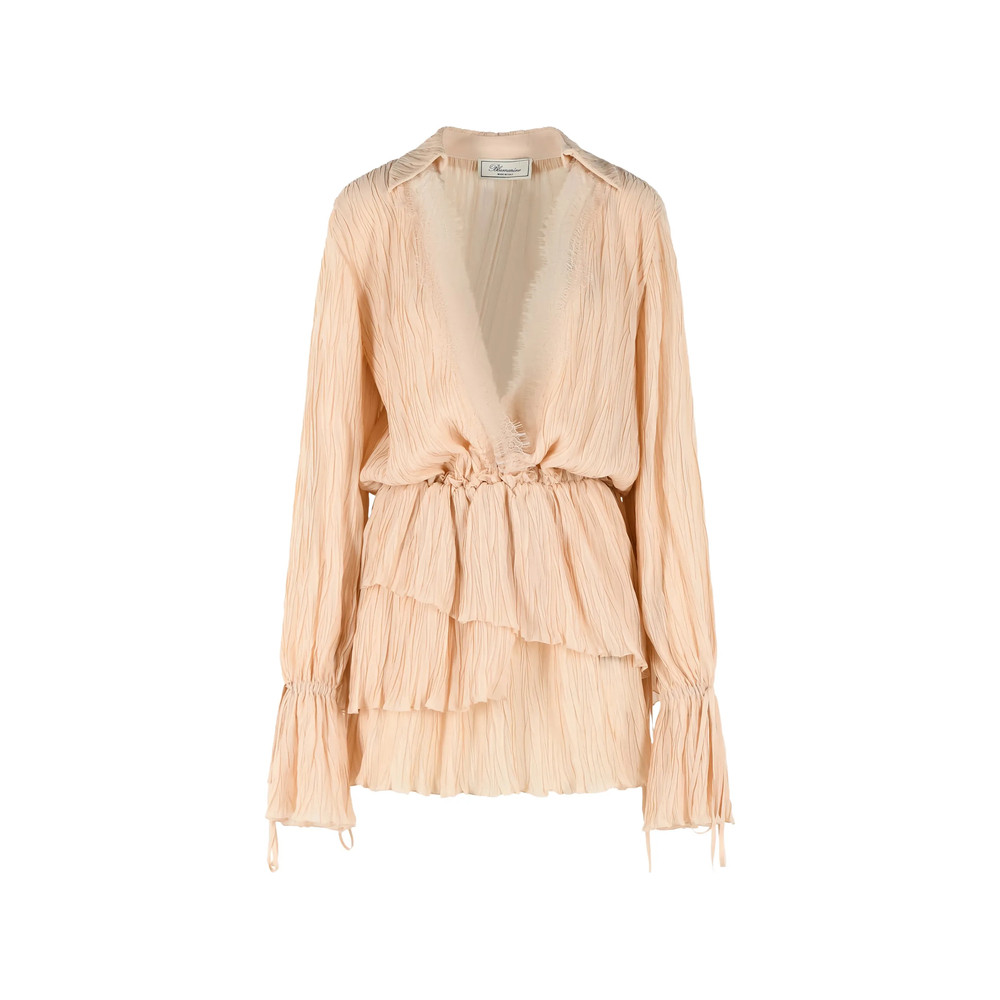 Blumarine Belted Pleated Mini Dress