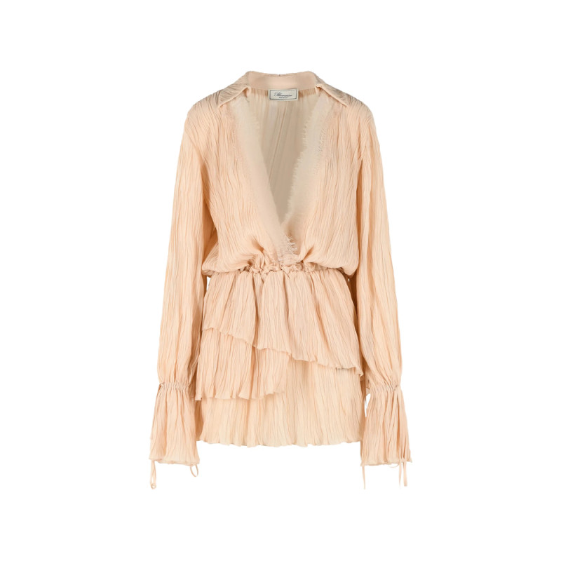 Blumarine Belted Pleated Mini Dress