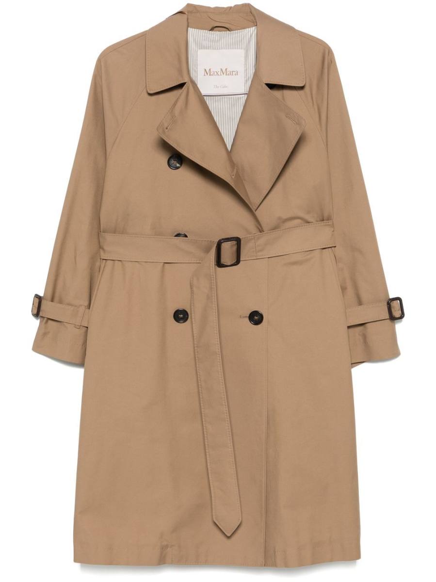 gabardine-weave trench coat