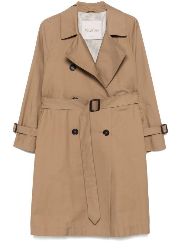 gabardine-weave trench coat