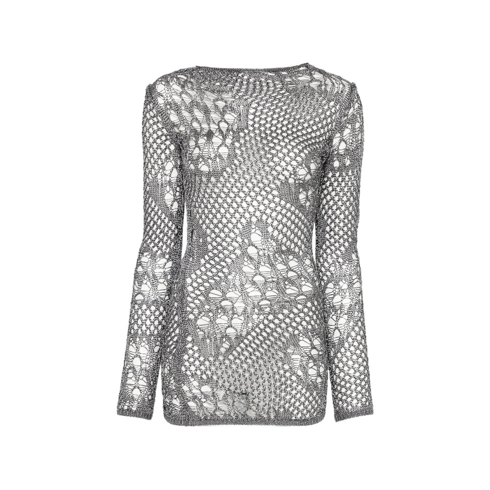 Dondup Open-knit Long-sleeve Mini Dress