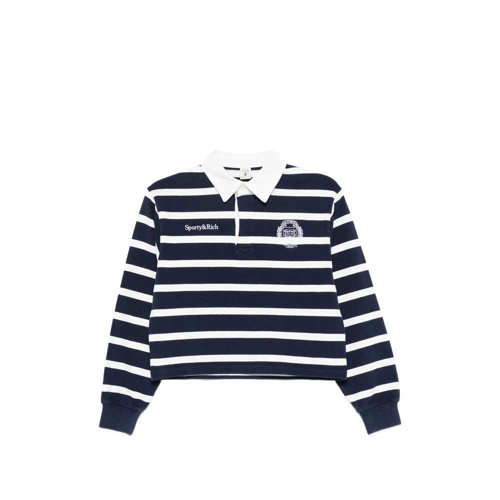 Sporty & Rich Blondie Striped Polo Top