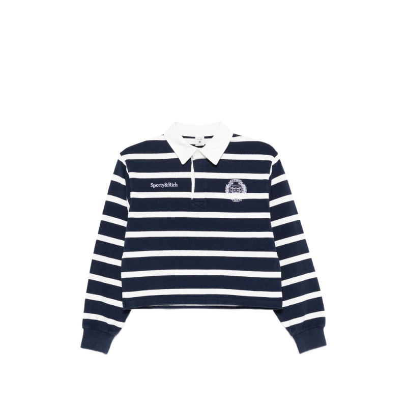 Sporty & Rich Blondie Striped Polo Top
