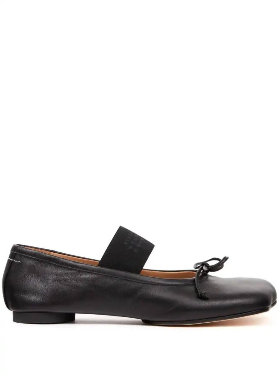 Anatomic Numbers-motif leather ballerinas