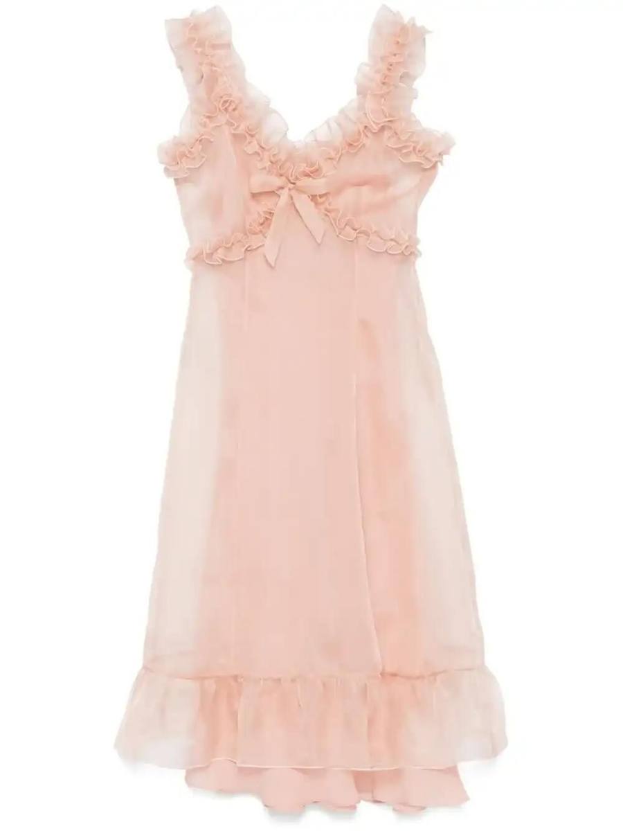 ruffle-detailed midi dress