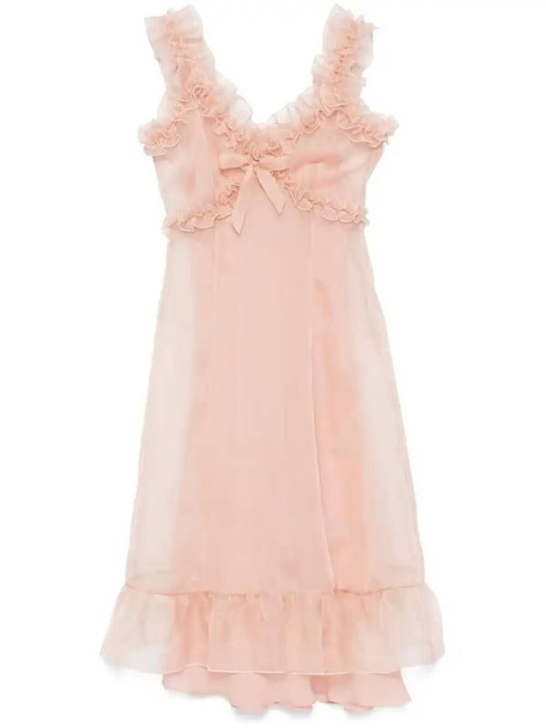 ruffle-detailed midi dress
