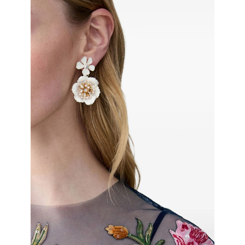 Carolina Herrera Floral Dangle Earrings