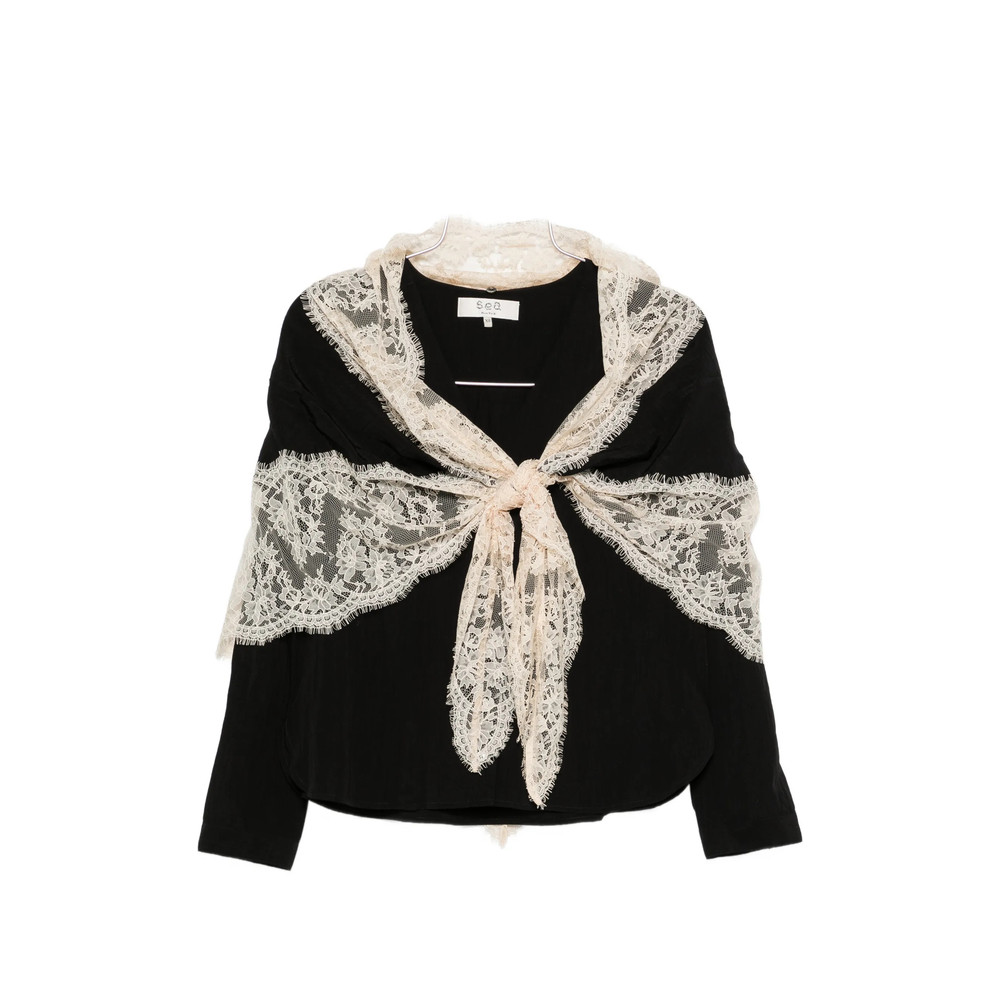 Sea Lace-trim Blouse