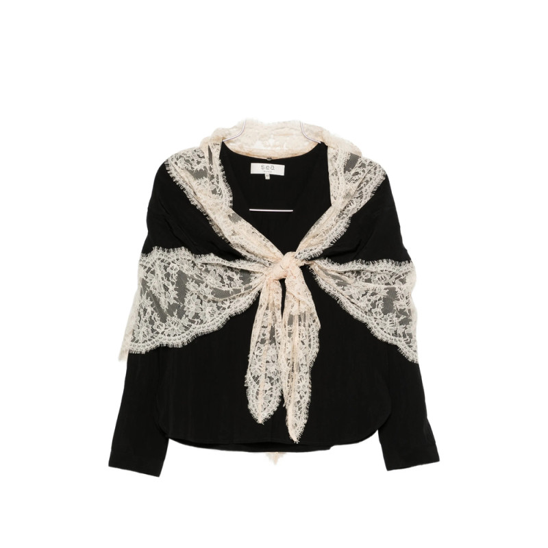 Sea Lace-trim Blouse