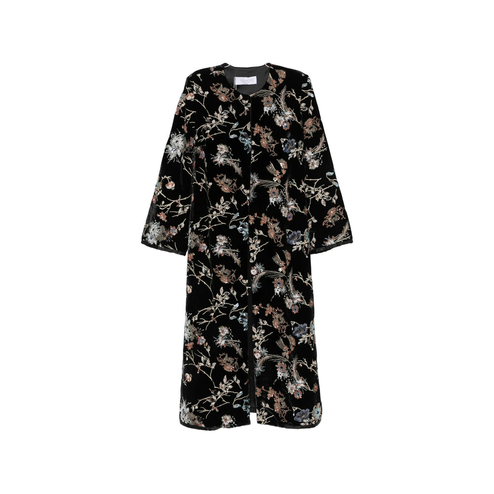 De Santis Floral-embroidered Sequin-embellished Coat