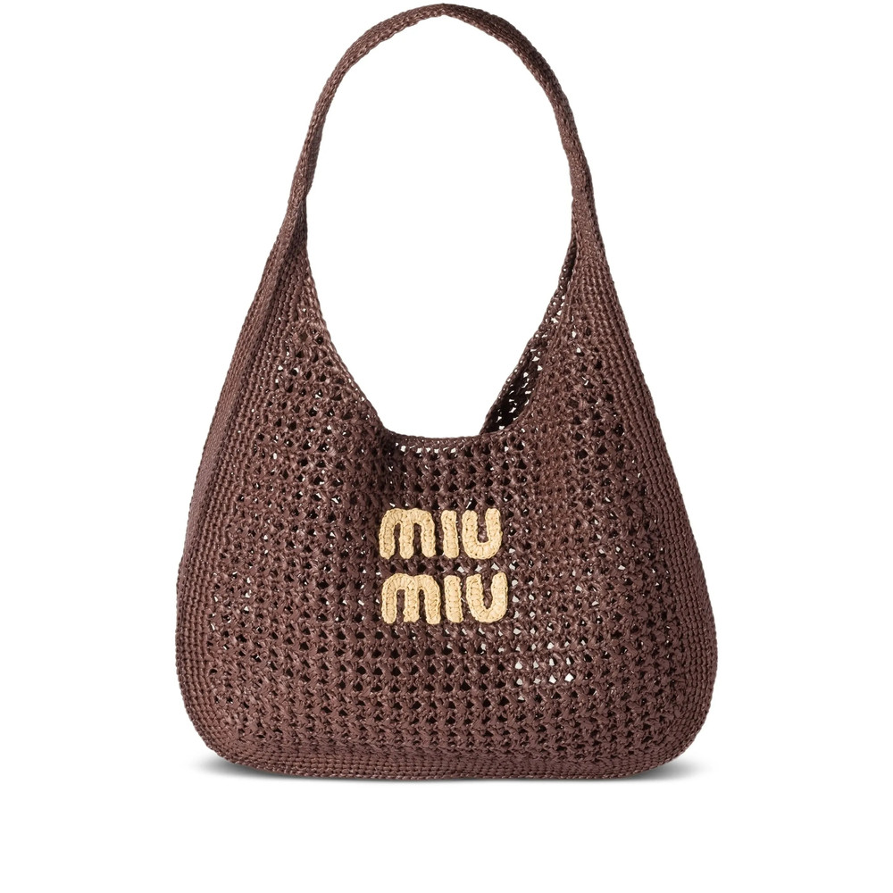 Miu Miu Raffia-effect Woven Shoulder Bag