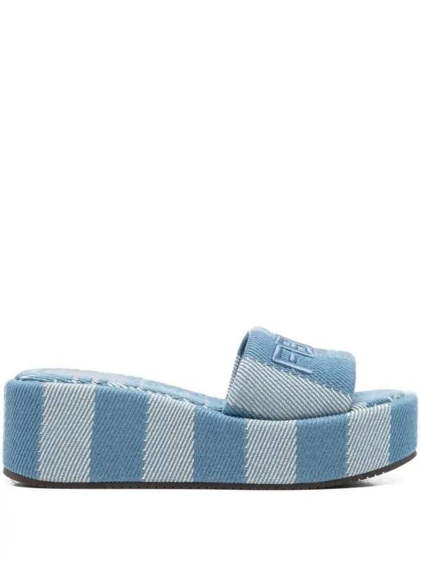 logo-embroidered slides