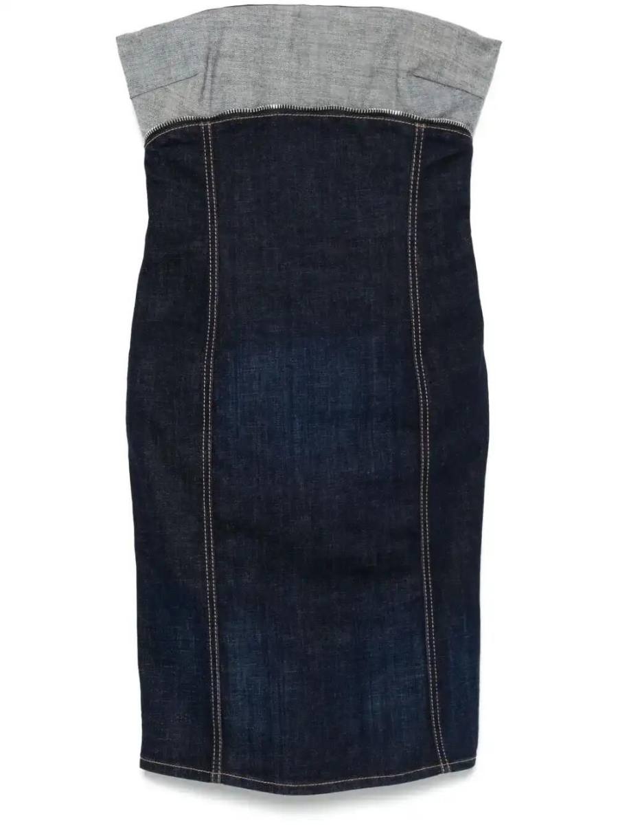 upside denim mini dress