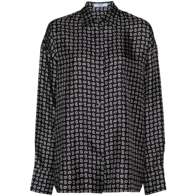 Prada Printed Twill Silk Shirt