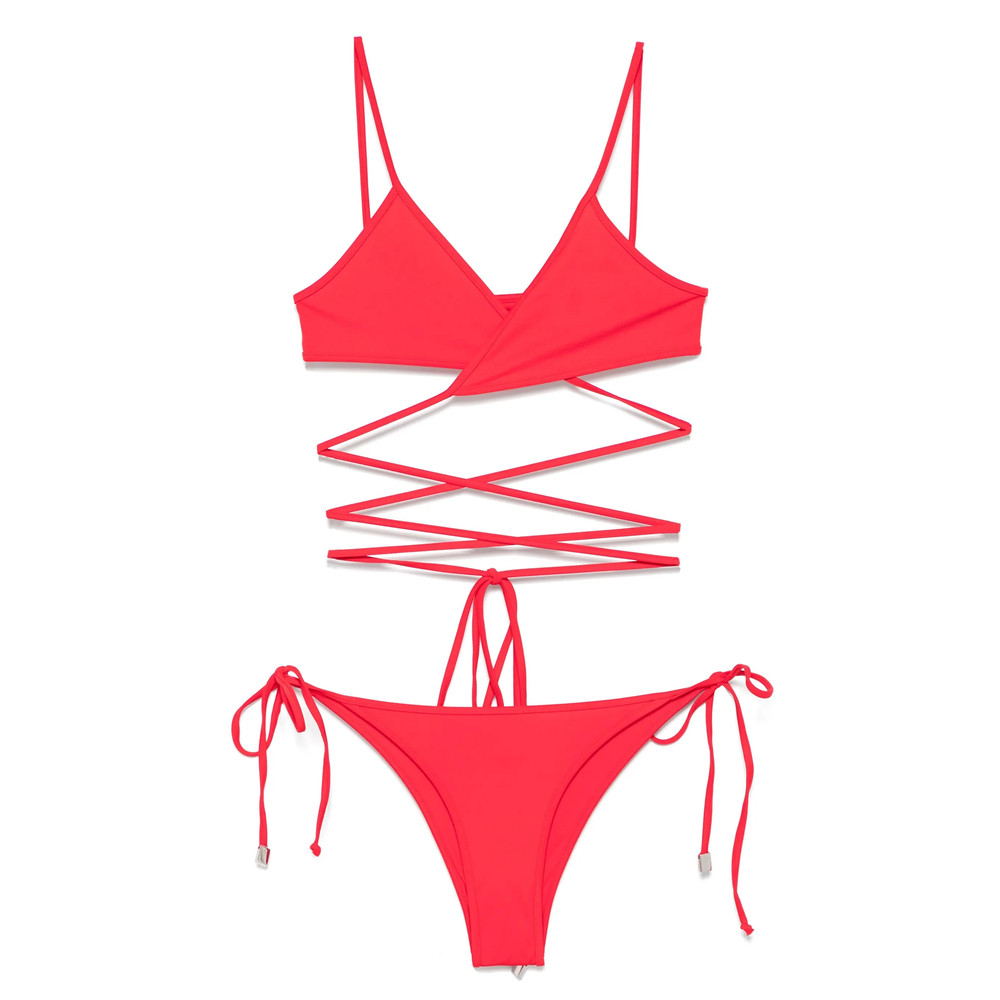 The Attico Rubberised-logo Bikini