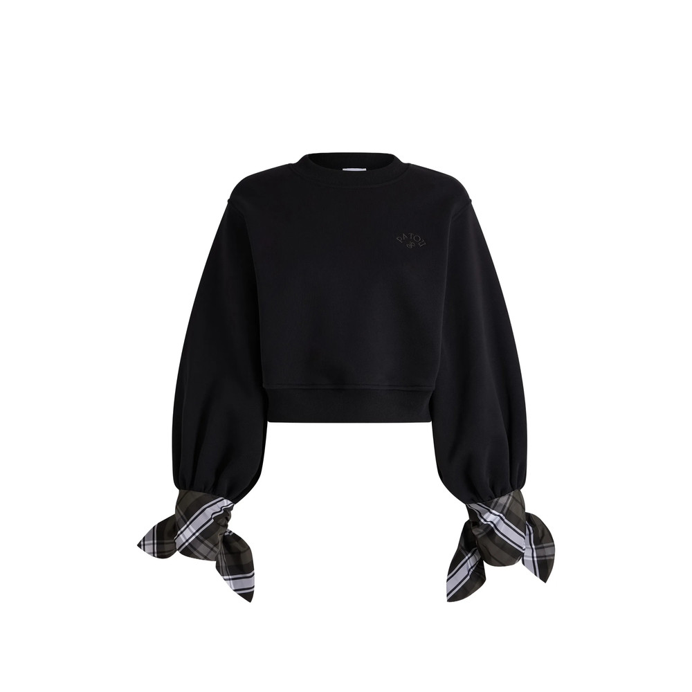 Patou Cropped Tie-sleeve Sweatshirt