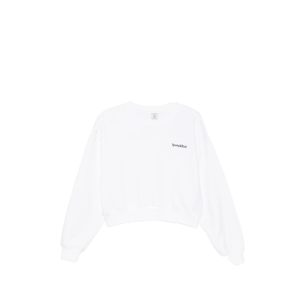 Sporty & Rich Elza Logo-embroidered Cropped Sweatshirt