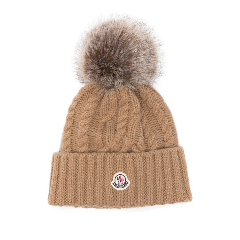 Moncler Cable-knit Pom-pom Beanie