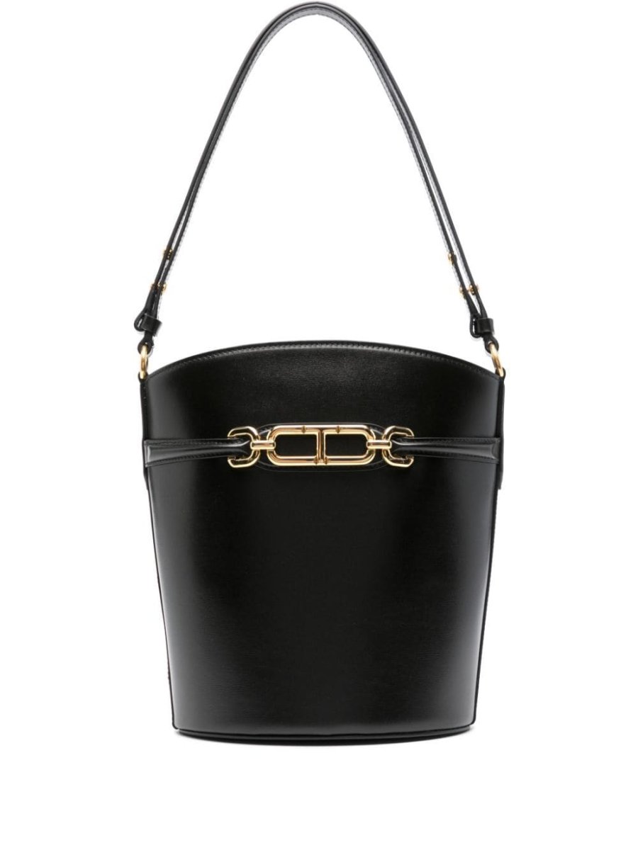 logo-plaque bucket bag