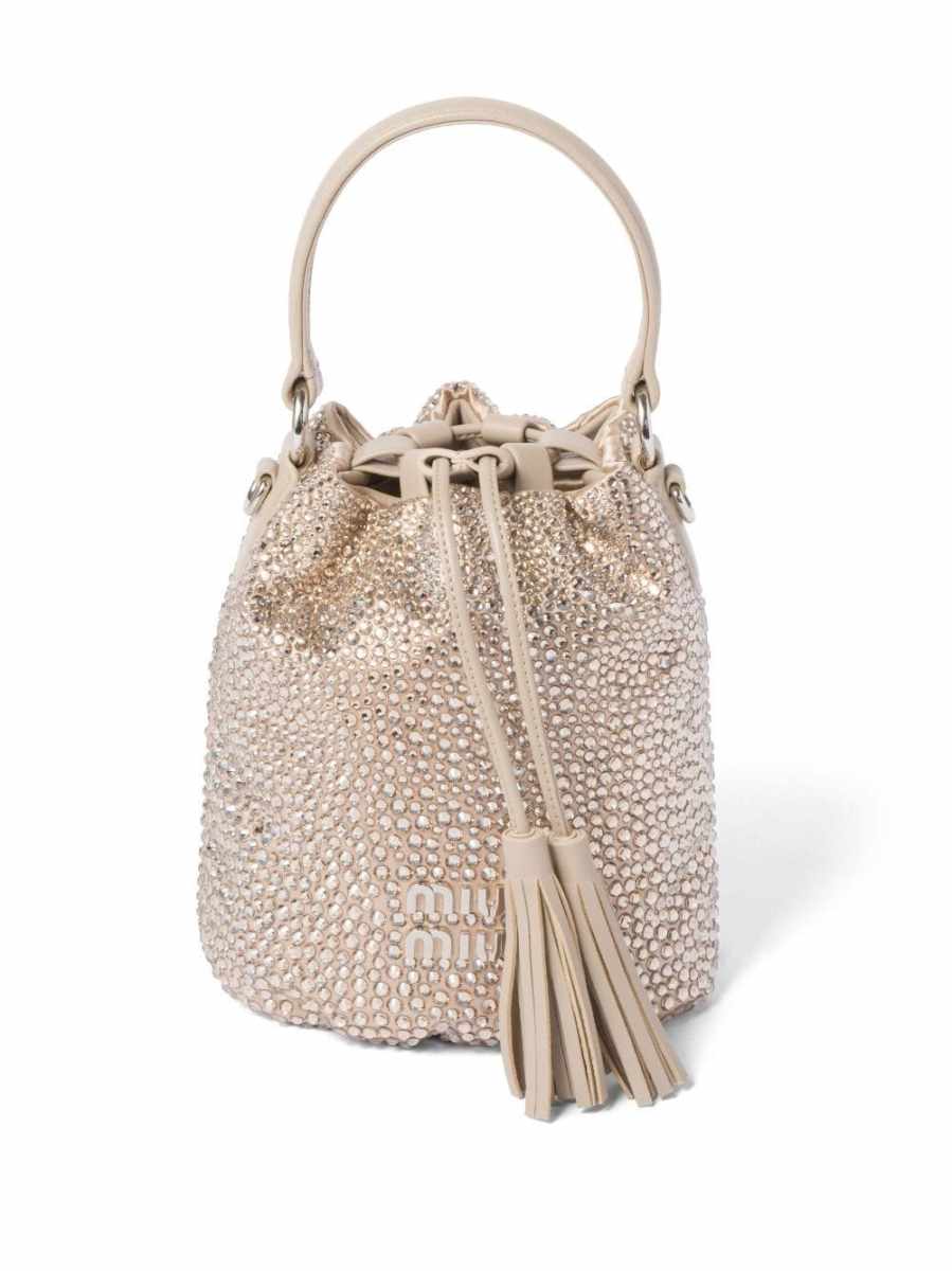 glass-crystal bucket bag