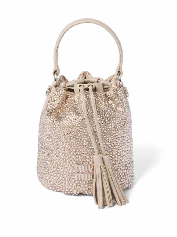 glass-crystal bucket bag