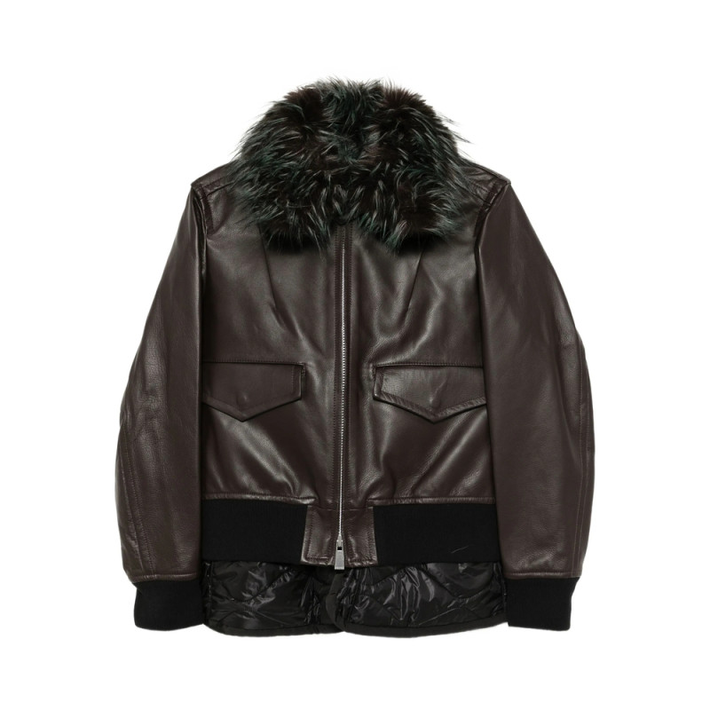 Sacai 2 In 1 Leather Jacket