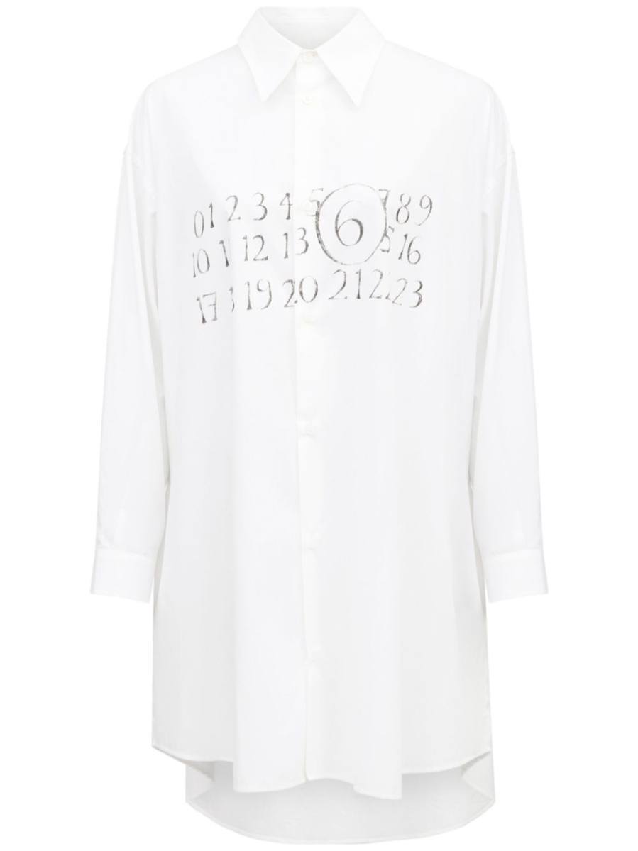 signature numbers motif shirt dress