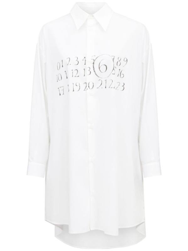 signature numbers motif shirt dress
