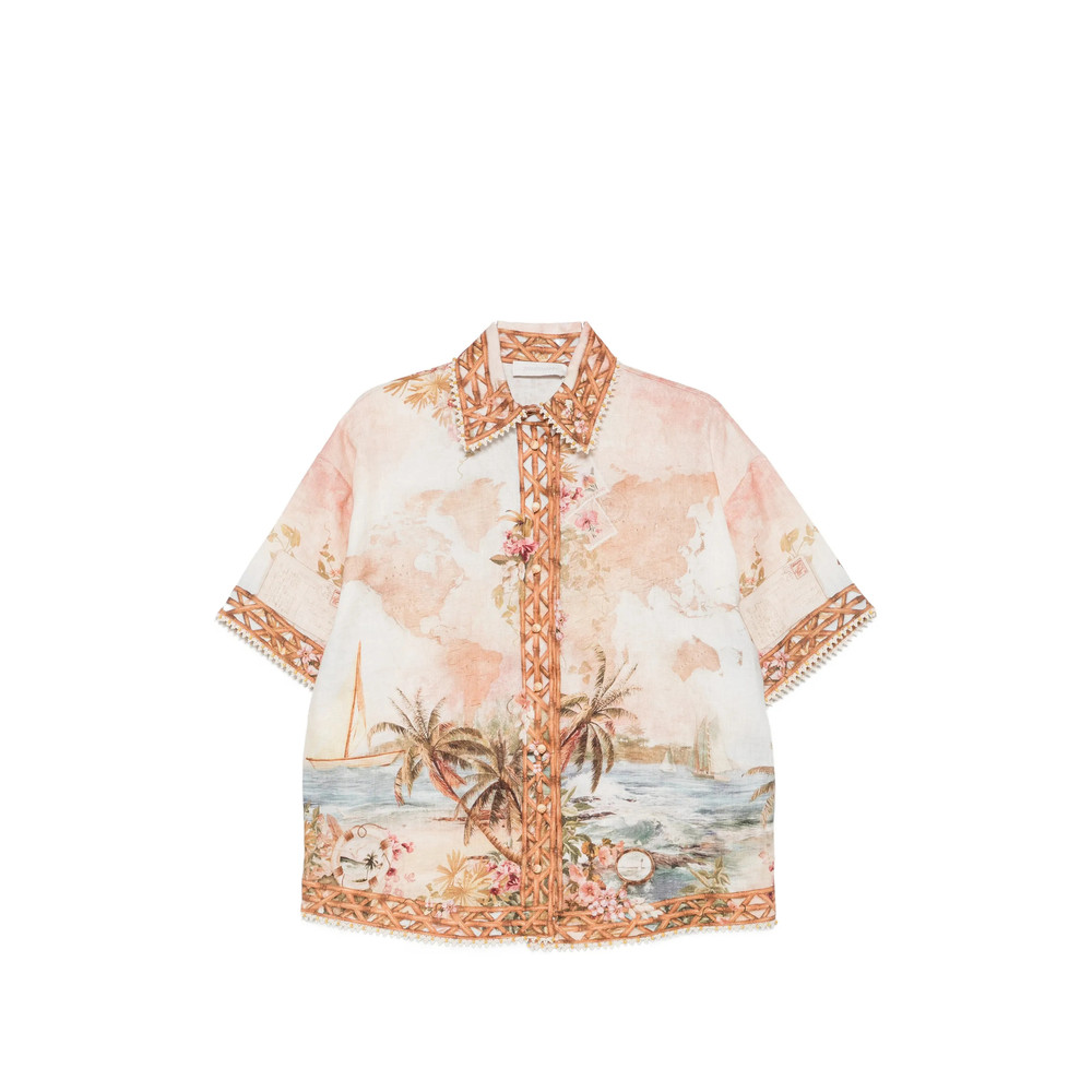 Zimmermann Mahon Island-map-print Shirt