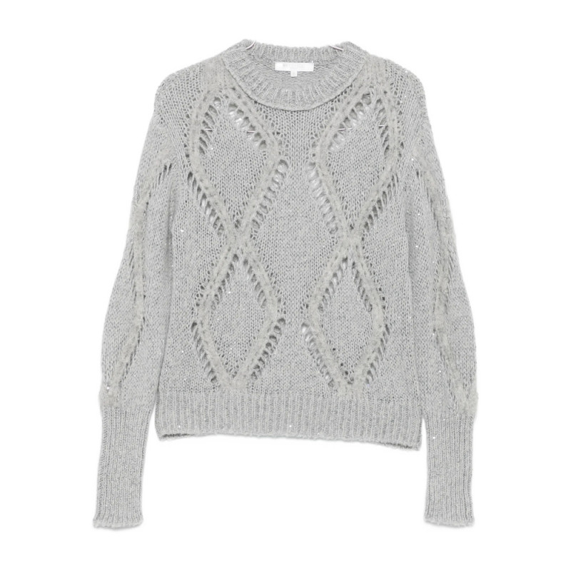 Antonelli Sequin-embellished Diamond-pattern Sweater