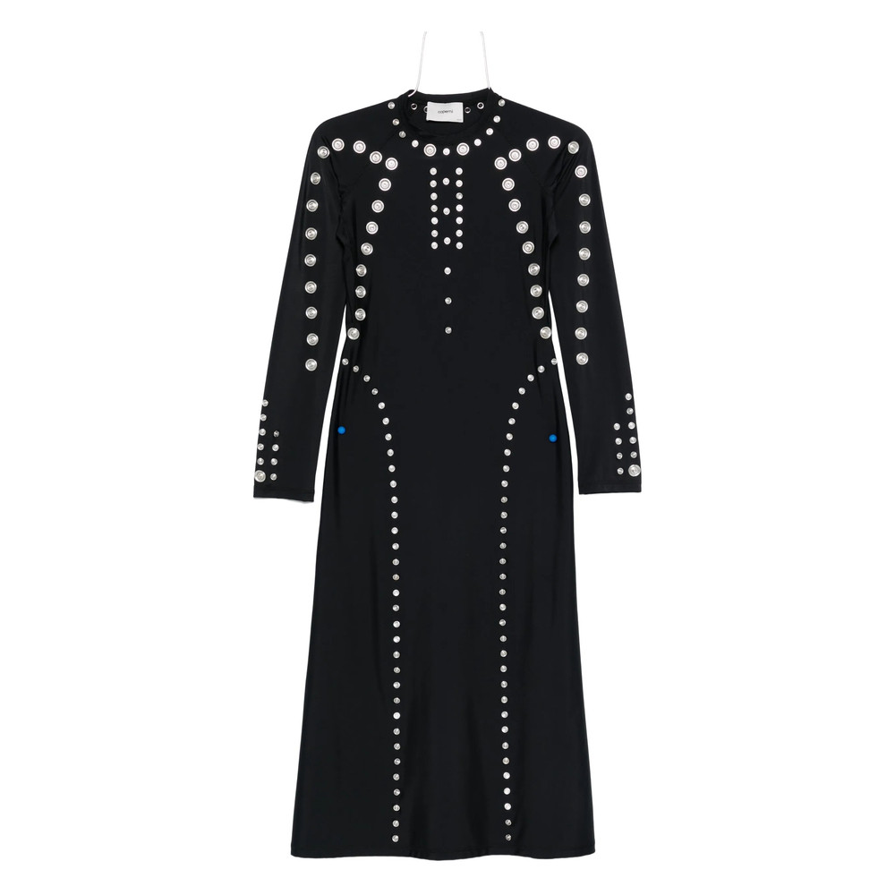 Coperni Metallic-embellished Long-sleeve Dress