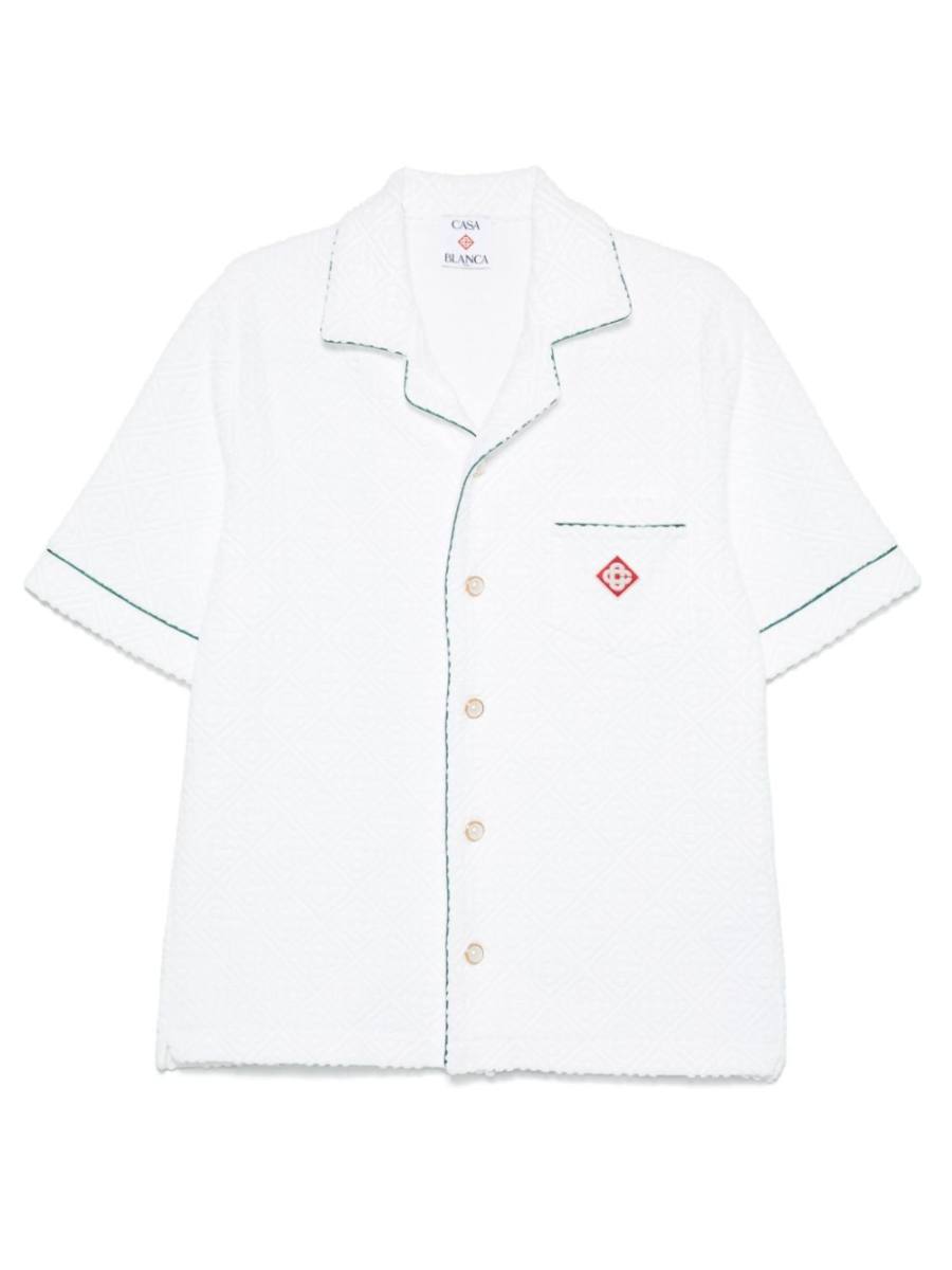 monogram-embossed towelling shirt