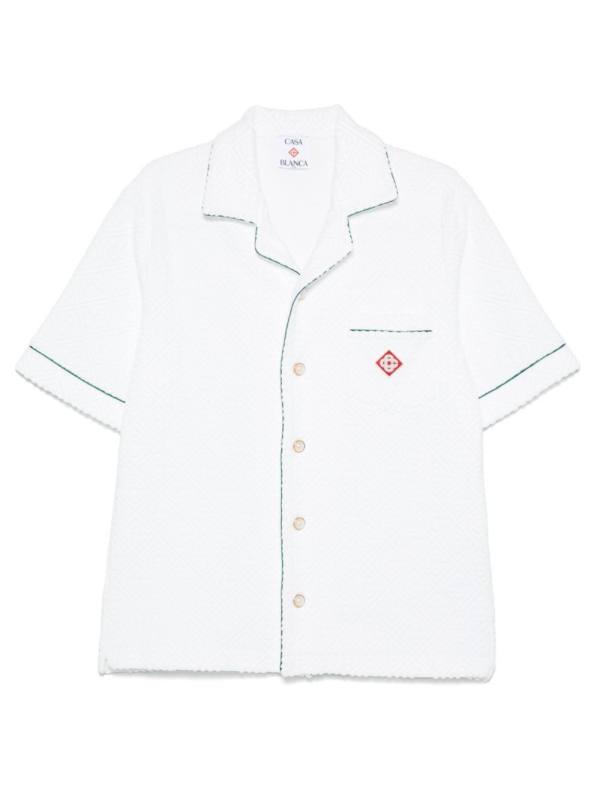 monogram-embossed towelling shirt