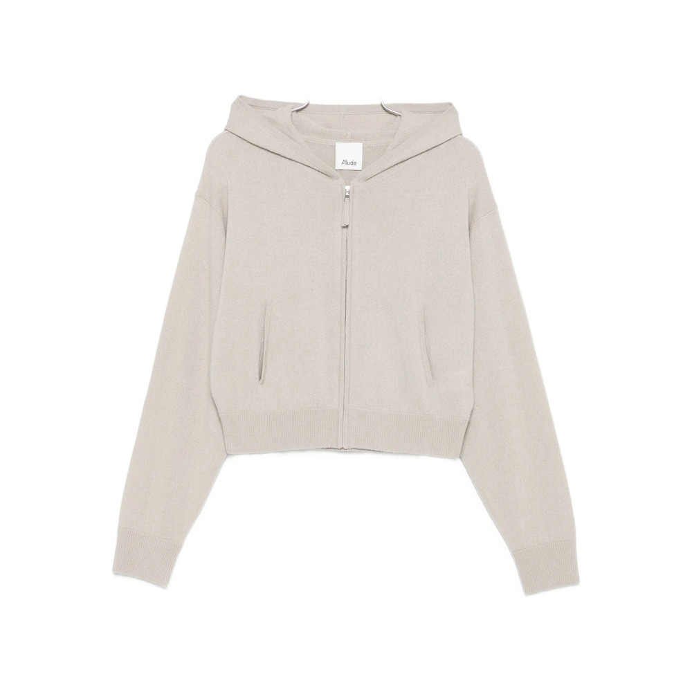Allude Hooded Zip-up Cardigan